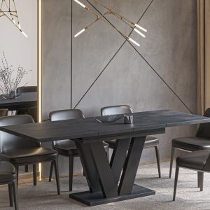 Ausziehbarer Esstisch "Lara" 130-210cm (Beton Dunkel)