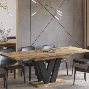 Ausziehbarer Esstisch "Lara" 130-210cm (Eiche Wotan)